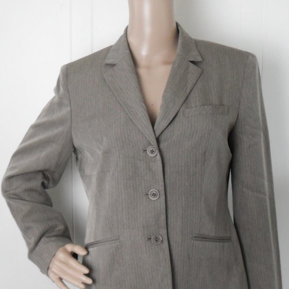 Norton McNaughton Lt Brown Tan Pinstripe Jacket - Picture 4 of 7